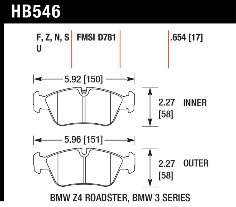 BMW Z4 Brake Pads - Hawk Performance - DTC-70 - `03-`08